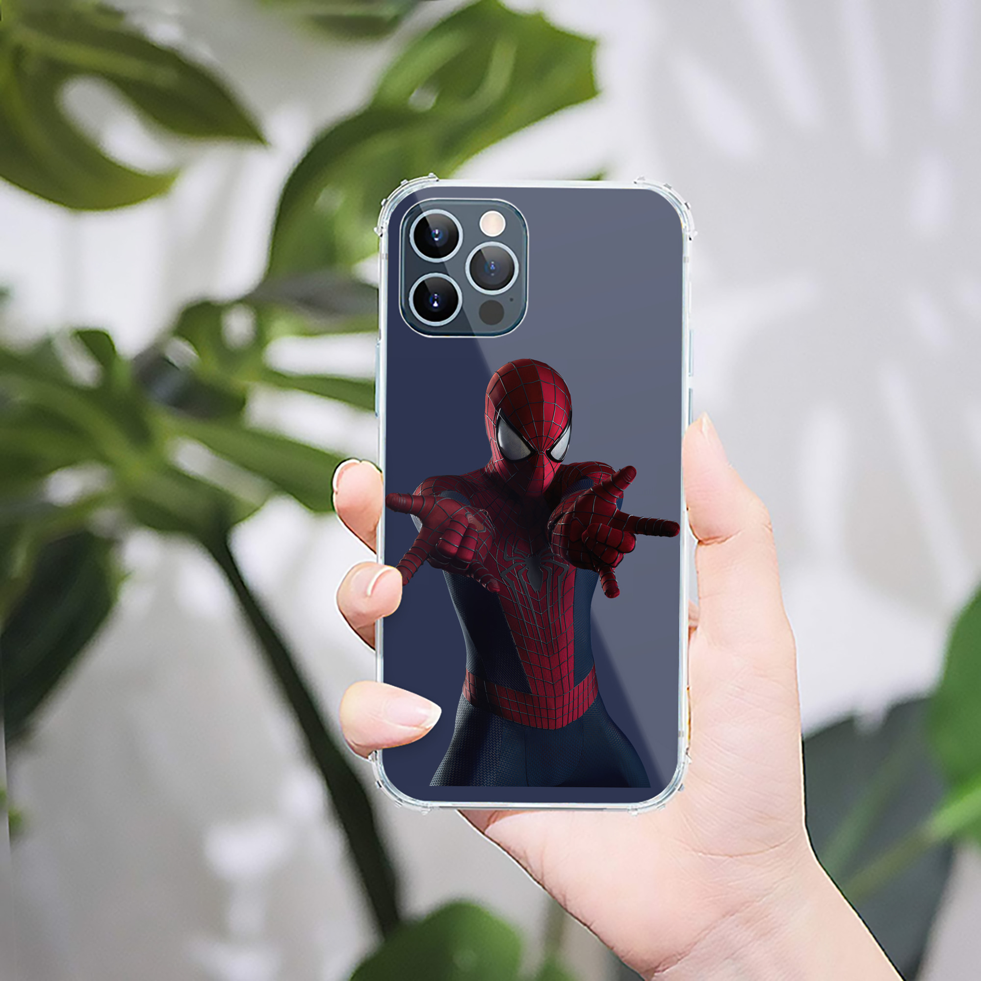 （画像用） Spider Man スパイダーマン 【iPhone 12シリーズ対応】透明スマホケース（クリアソフトケース）